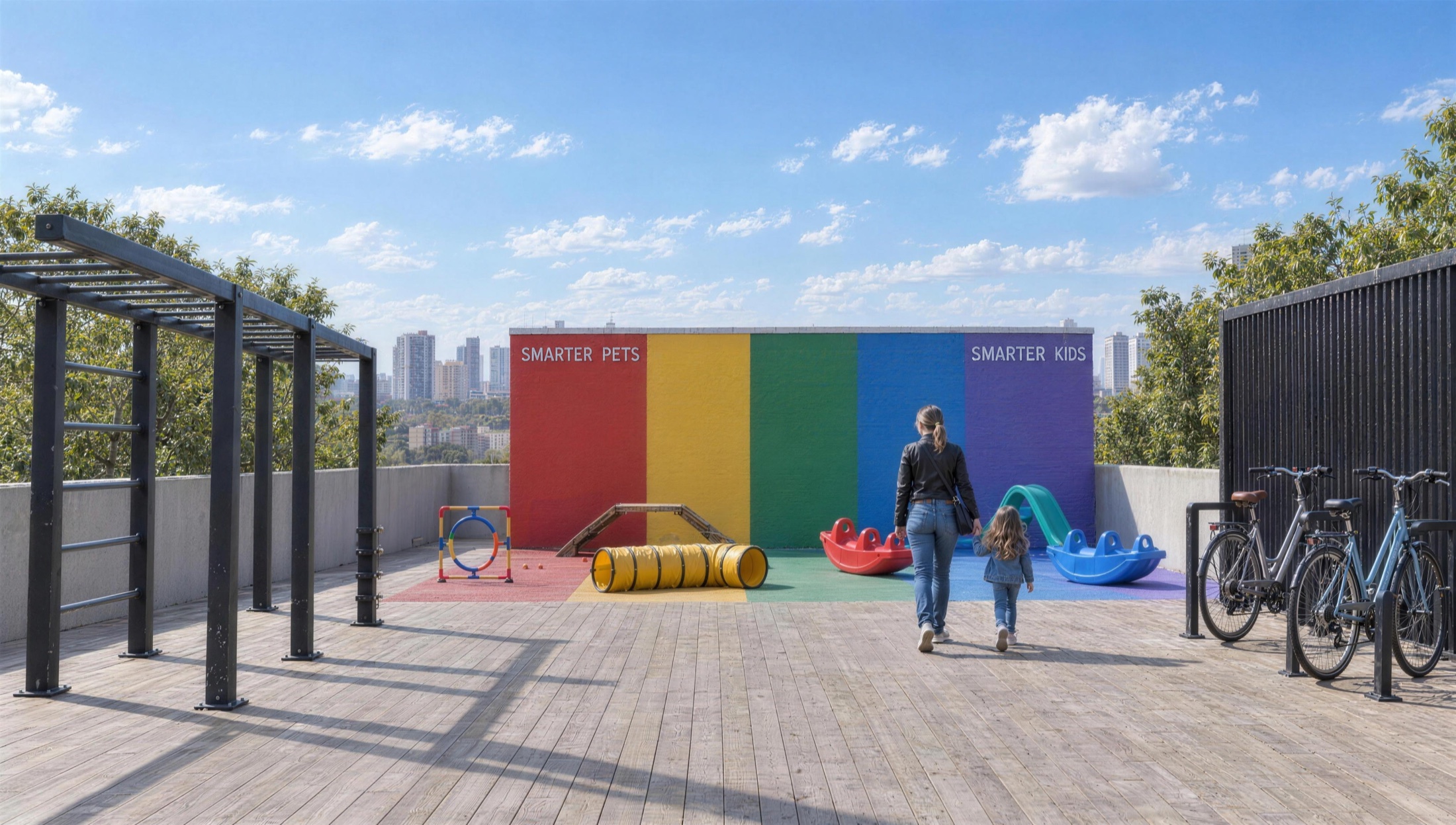 Rooftop pets e kids — O trecho do rooftop voltado para as crianças e os pets.